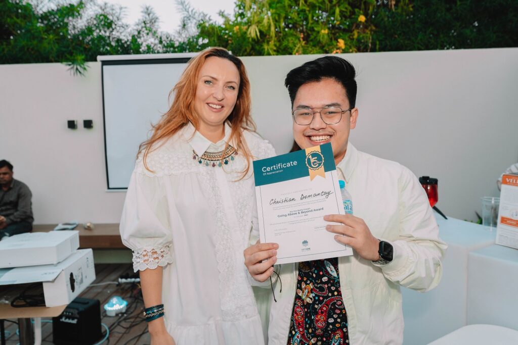 going above and beyond award